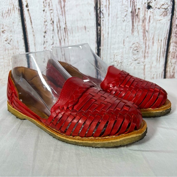 Will Leather Goods Shoes - Will Leather Goods Huarache Leather Flats Slip On Woven Sandals Shoes Size 8